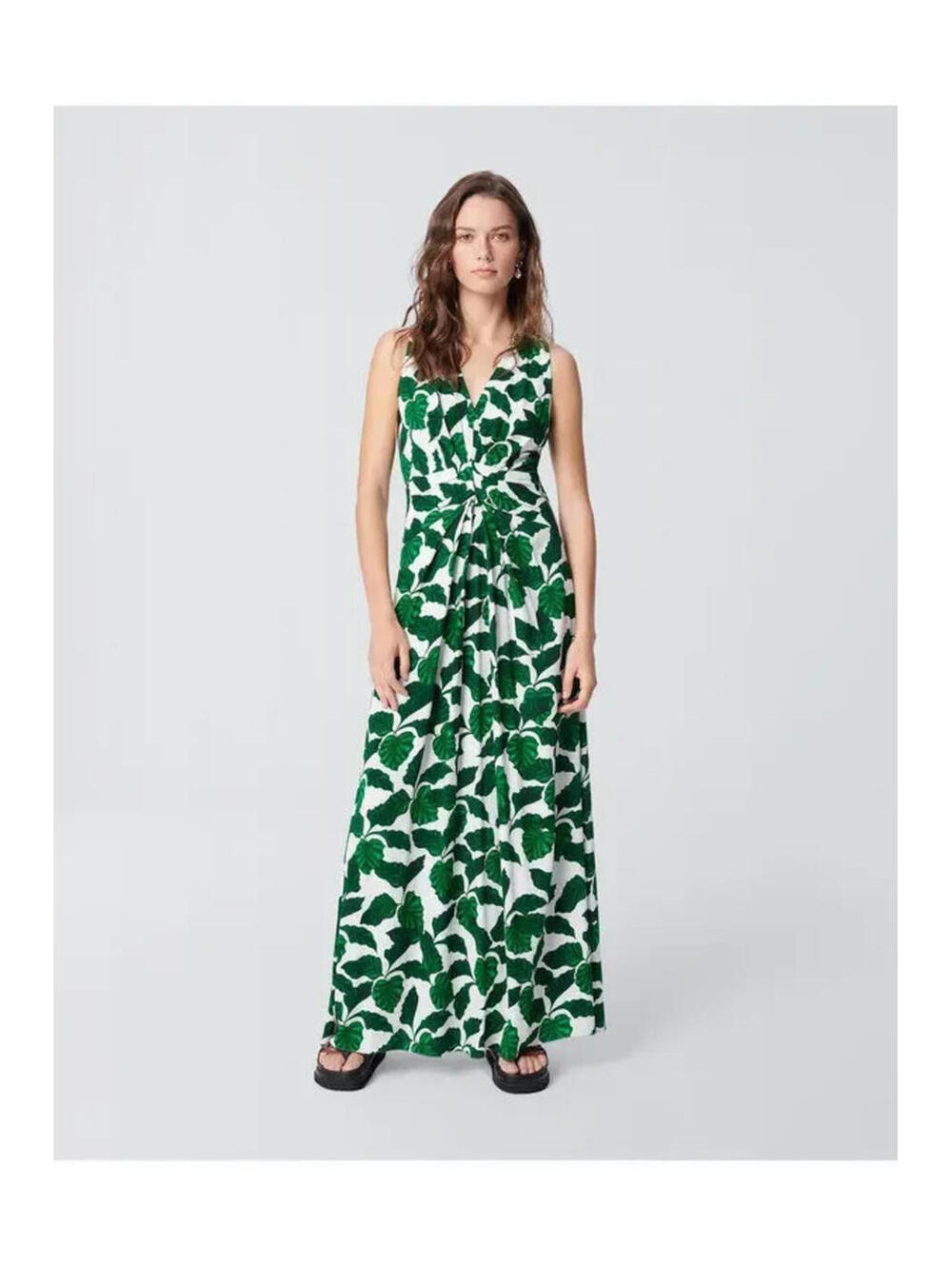 NEW, Diane Von Furstenberg Ace Maxi Dress in Green Sz 12 #LD0282